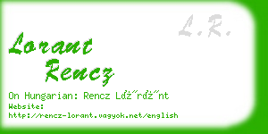 lorant rencz business card